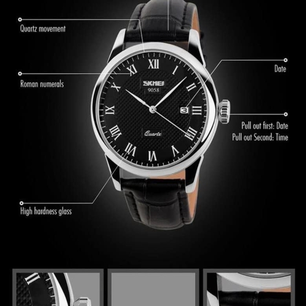 Skmei Black and Silver Men's Watch - Picture 3 of 7